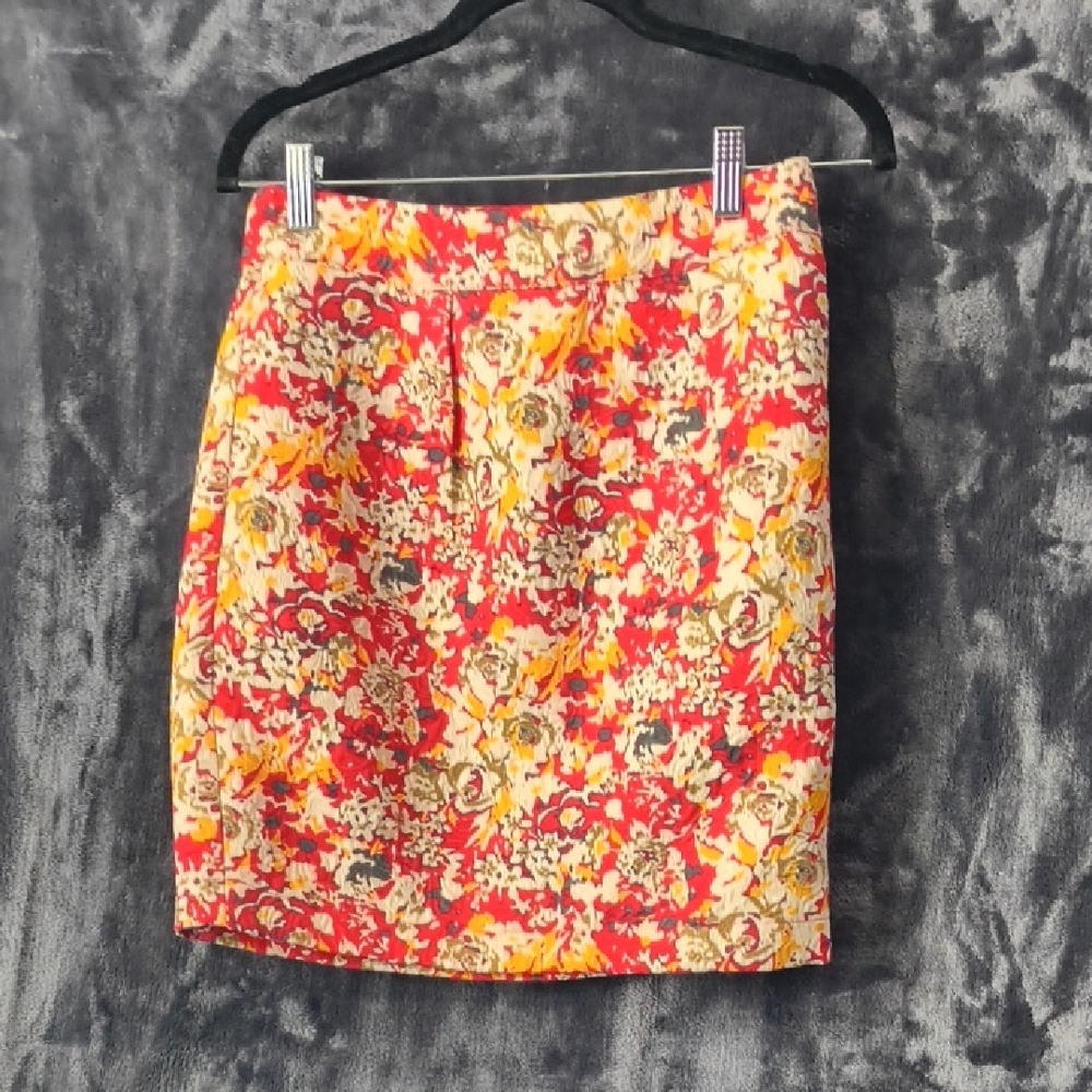 Tulle Red and Yellow Floral Mini Skirt Spring Flowers